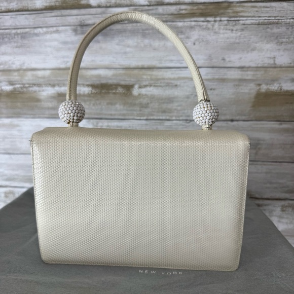 Vintage Judith Leiber White Leather Mini Handbag - Picture 8 of 14
